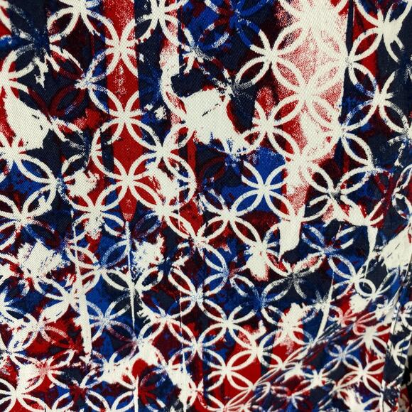 Christopher & Banks Colorful Straight Short Cotton Patriotic Skirt Size 12 - Picture 4 of 9